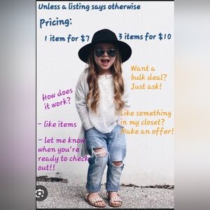 🫣 1 item=$7; 3 items=$10;bulk deals available